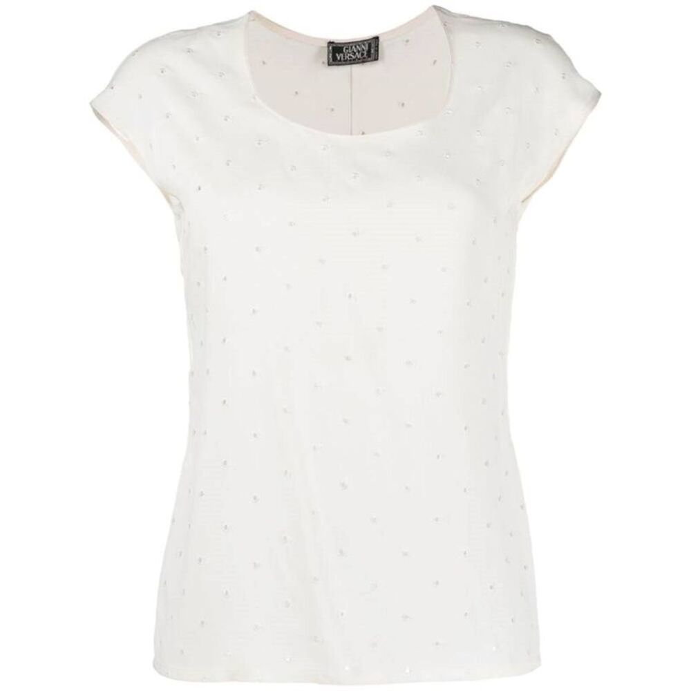 Versace Openwork Sheer Blouse